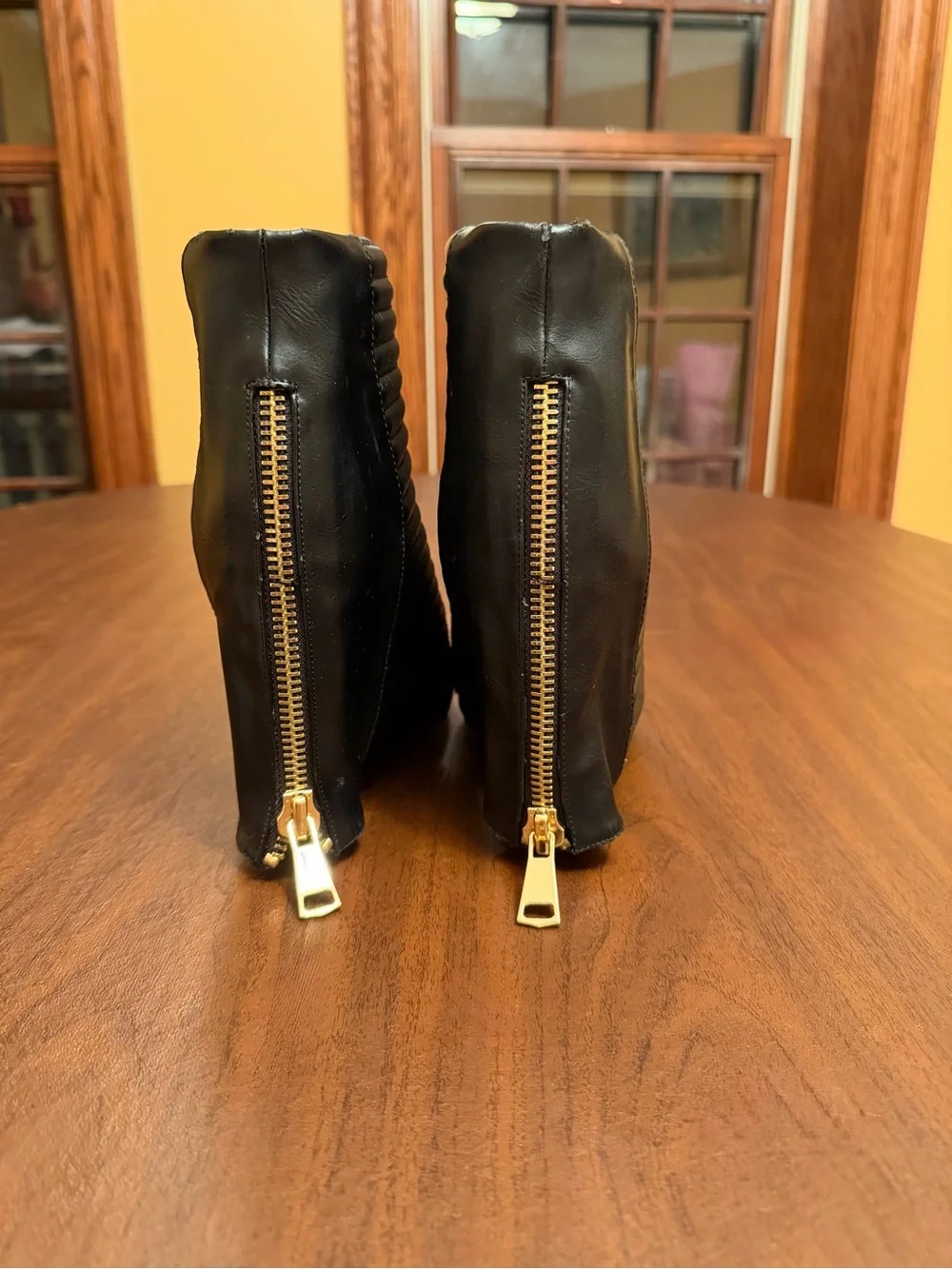 AKIRA Black Wedge Ankle Boots Size 9.5